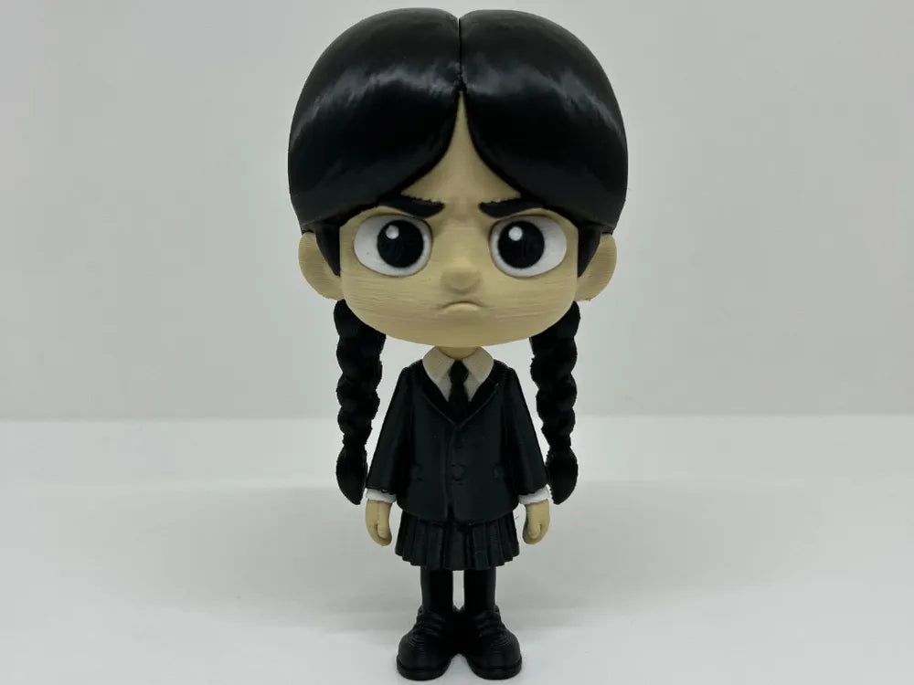 Figurine Mercredi Addams Wednesday inspired – style gothique – fan art – collection figurine geek