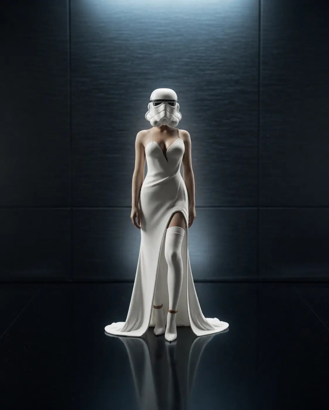 Figurine Femme Futuriste 3D – Robe Blanche – Décoration Moderne Sci-Fi JT Créa3D