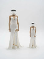 Figurine Femme Futuriste 3D – Robe Blanche – Style Geek Sci-Fi – Décoration Moderne JT Créa3D