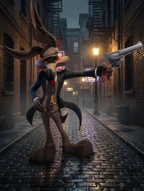 Figurine Gangster Coyote 3D Imprimée – Statue Style Mafieux Vintage – Décoration Geek JT Créa3D