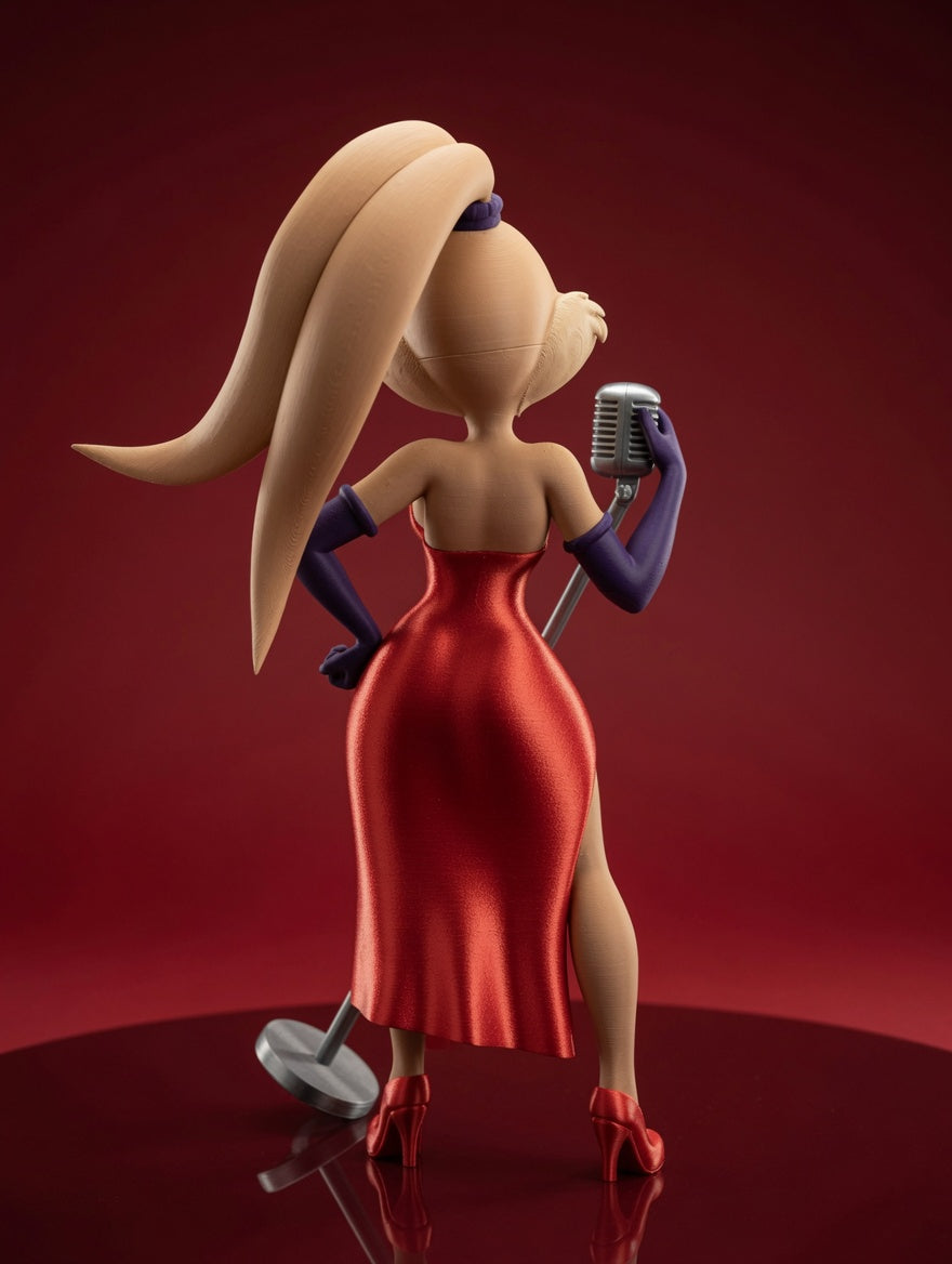 Figurine Lapine Chanteuse 3D Imprimée – Style Cabaret – Décoration Geek JT Créa3D
