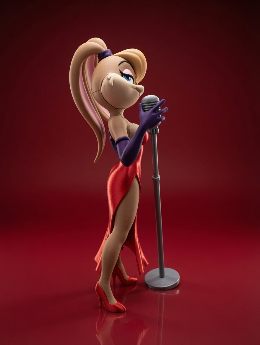 Figurine Lapine Chanteuse 3D Imprimée – Style Cabaret – Décoration Geek JT Créa3D