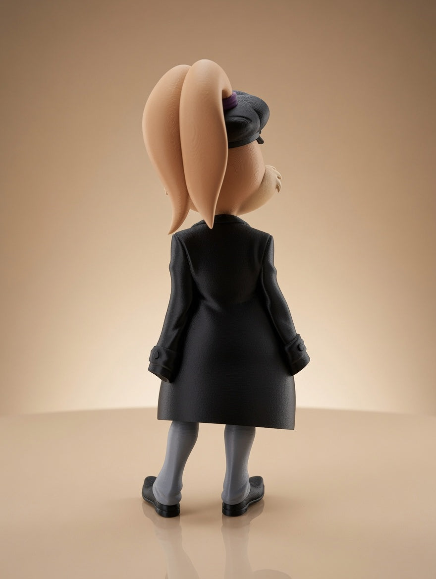 Figurine Lapine Gangster 3D Imprimée – Style Années 1920 – Décoration Geek JT Créa3D