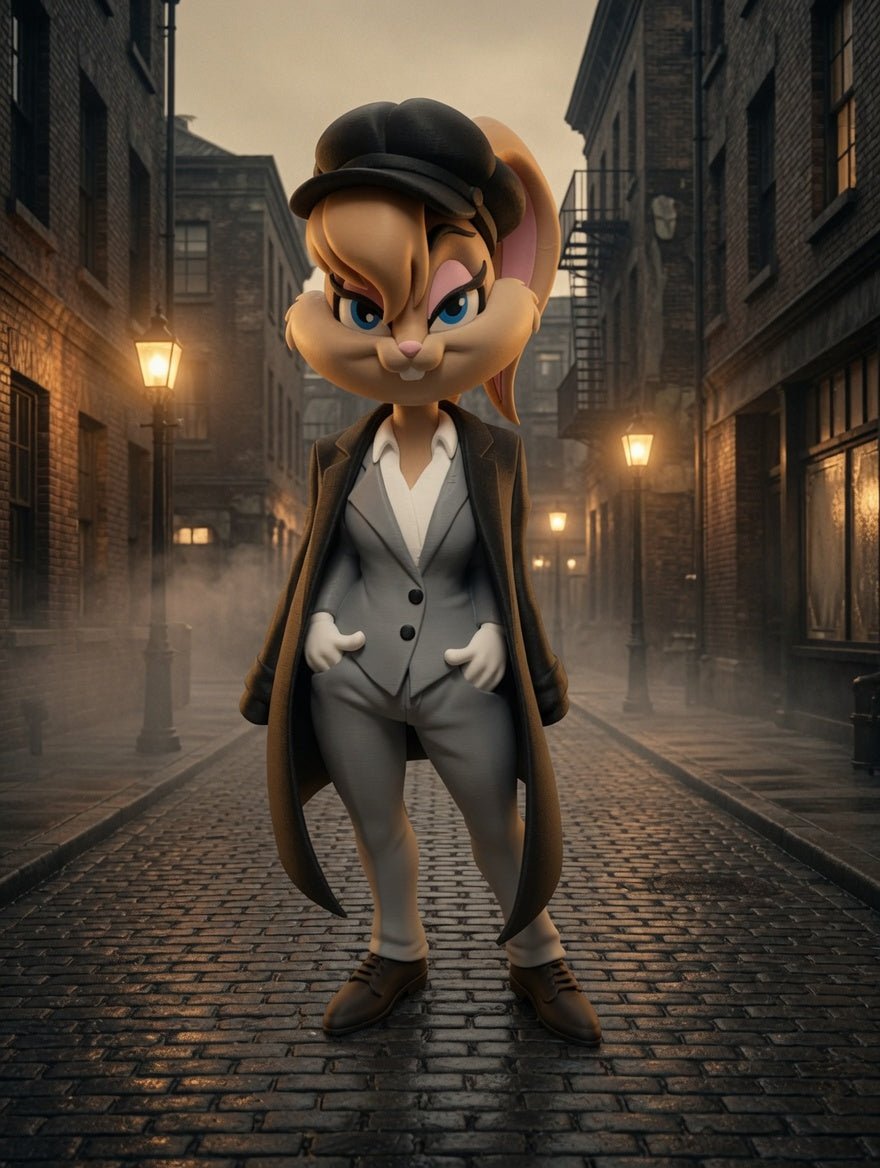Figurine Lapine Gangster 3D Imprimée – Style Années 1920 – Décoration Geek JT Créa3D