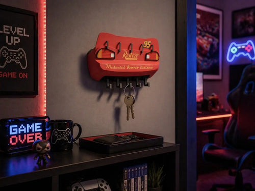 Porte clés mural voiture rouge – Support design 3D JT Créa3D