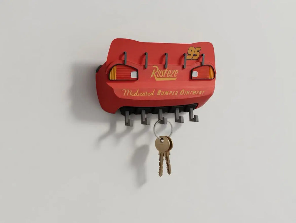 Porte clés mural voiture rouge – Support design 3D JT Créa3D